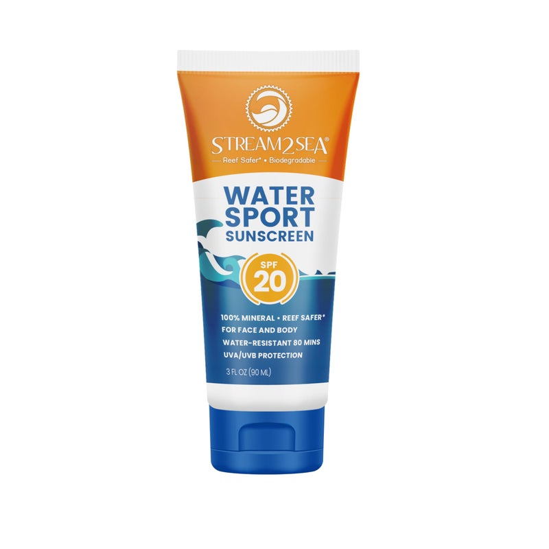 STREAM 2 SEA SPF 20 Biodegradable Mineral Sunscreen, 3 Fl oz Paraben Free Non Greasy and Moisturizing Reef Safe Sunscreen For Face and Body Protection Against UVA and UVB - Image 1
